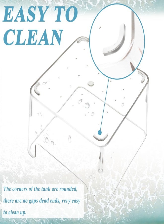 Niuohoy 2 Pack Hermit Crab Water Tank, Hermit Crab Cage Accessories with Climbing Ramp Hermit Crab Aquarium Salt Water Pool for Small or Medium Hermit Crab Habitat Home - Transparent (Large) - Image 5